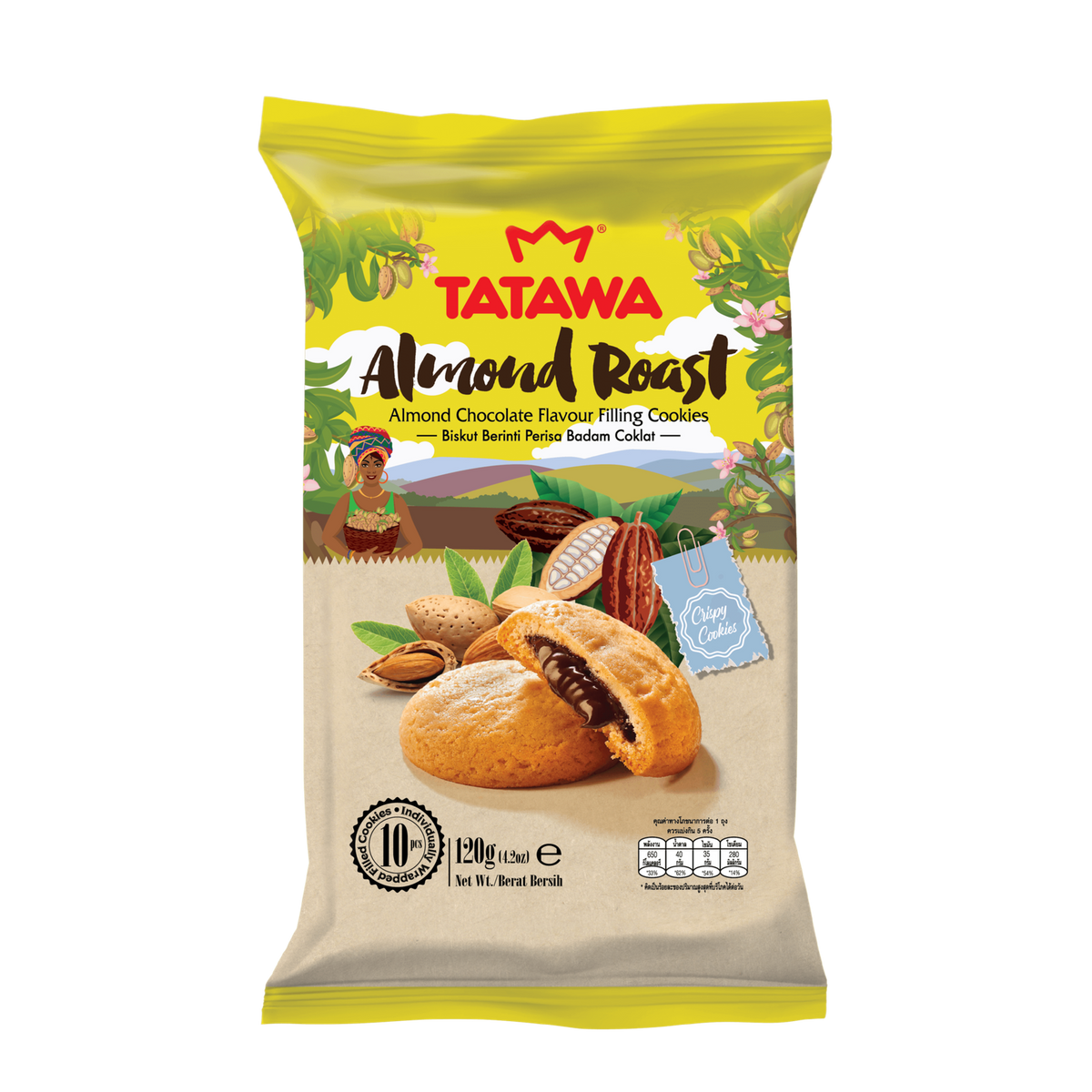 Tatawa Almond Roast Centre-Filled Chocolate Cookies 120g