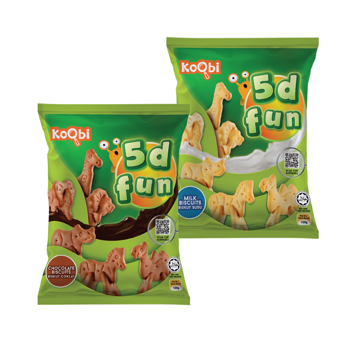 Koobi 5D Fun Animal Shape Biscuits 100g