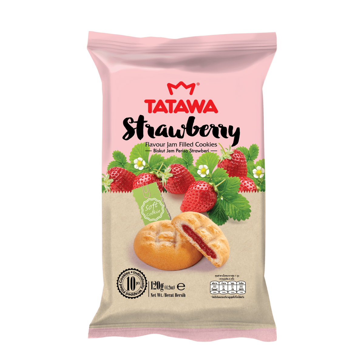 Tatawa Strawberry Jam Filled Soft Cookies 120g