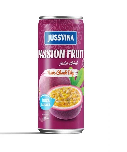Jussvina Passion Fruit Juice Drink with Pulp 330ml Can