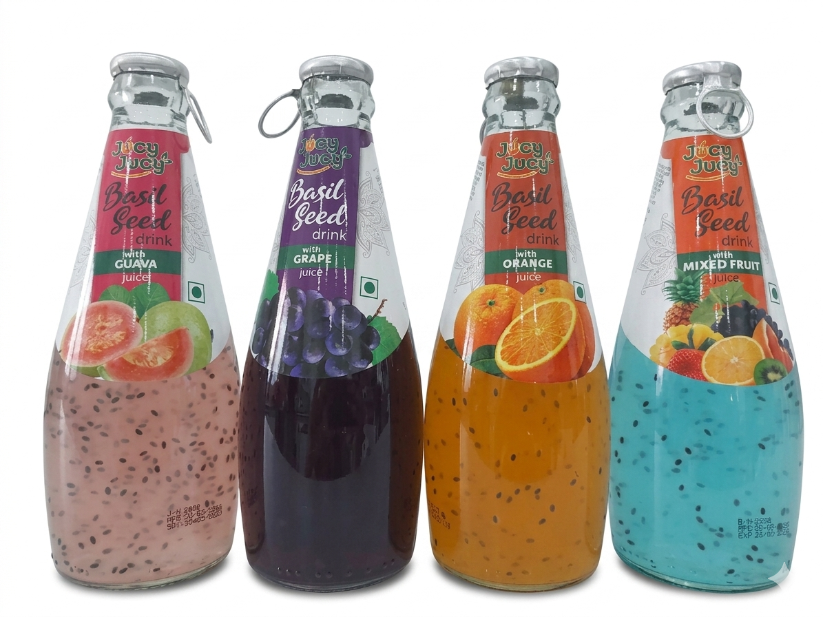 Jucy Jucy Orange, Blueberry, Guava and Mix Fruit Juice Basil See